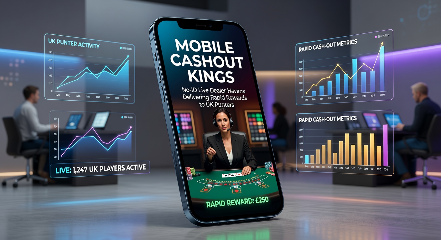 Vibrant mobile screen showing a live dealer roulette table with instant cashout button and no-ID login prompt