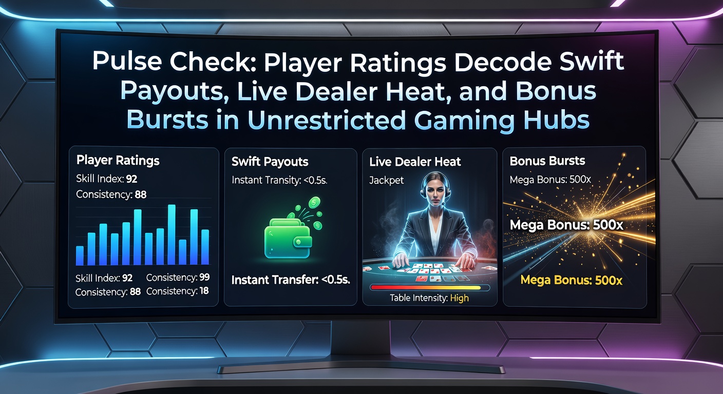Vibrant casino dashboard displaying player ratings graphs for payouts, live dealers, and bonuses in unrestricted hubs